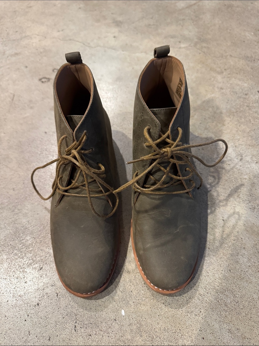Women's Olive Green Lace-Up Ankle Booties